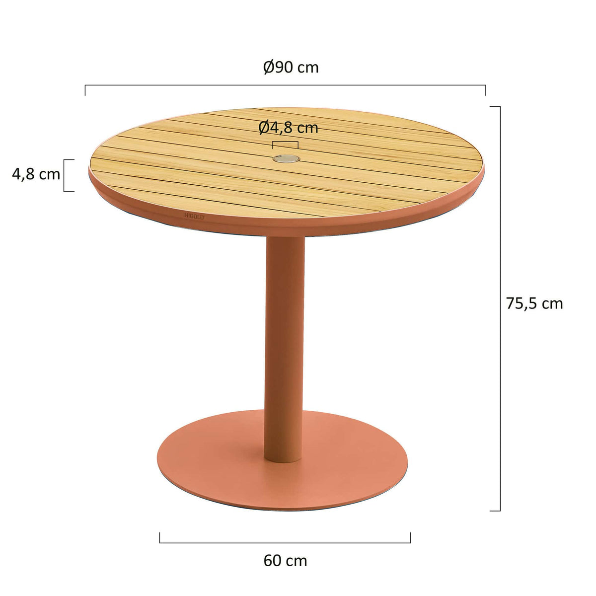 Bali Terrastafel – Ø90cm – Oranje