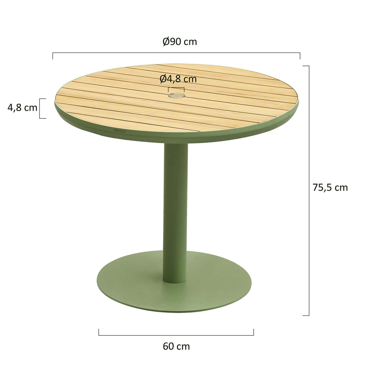 Bali Terrastafel – Ø90cm – Groen