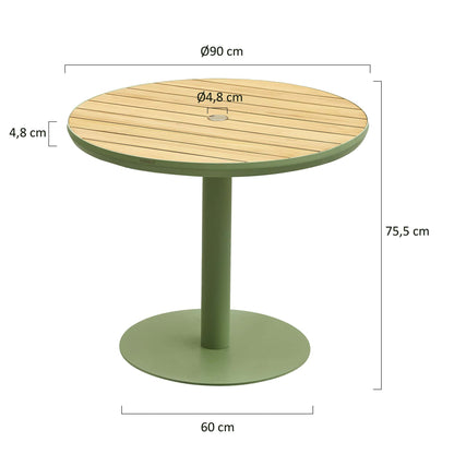 Bali Terrastafel – Ø90cm – Groen