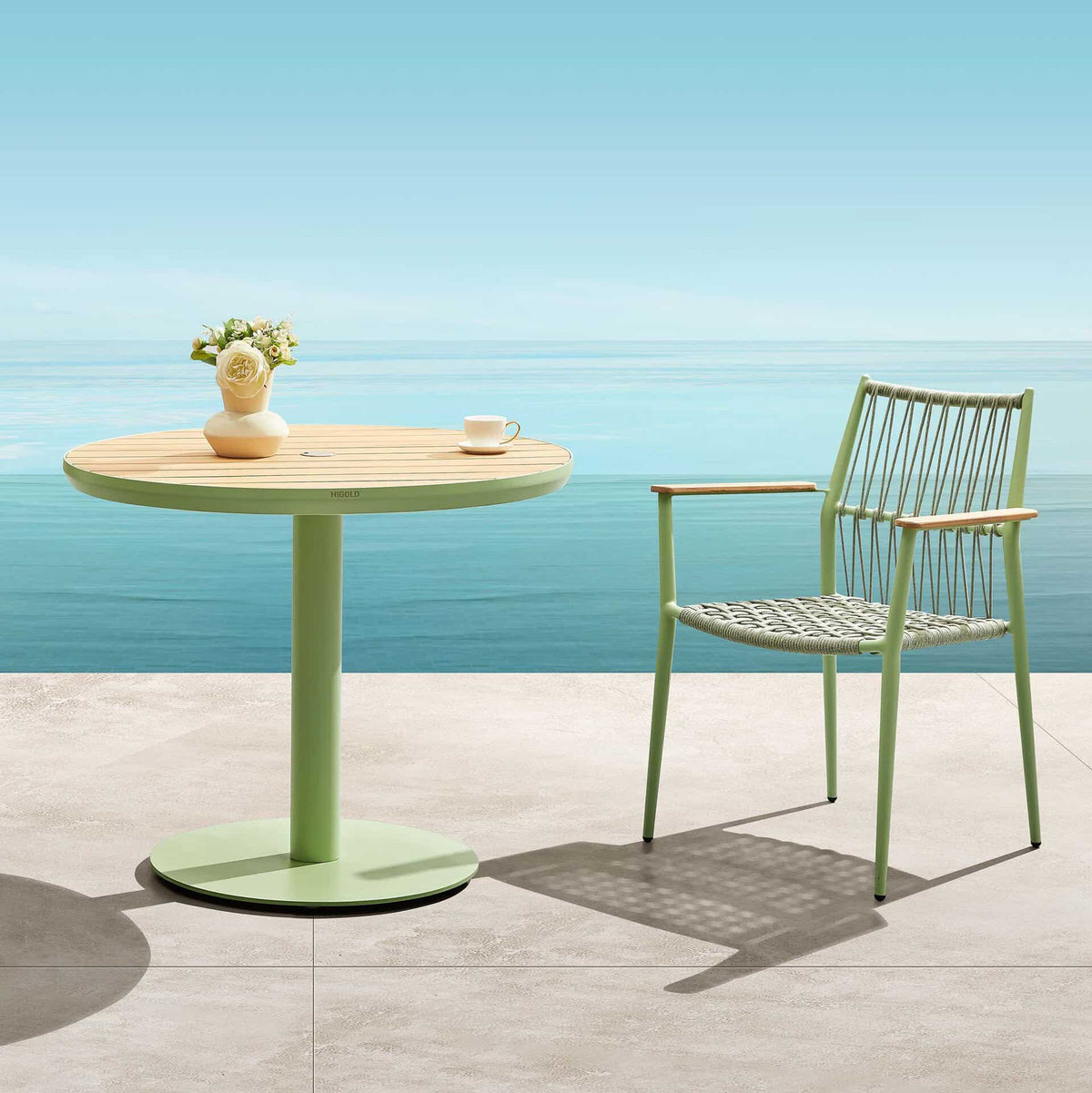 Bali Terrastafel – Ø90cm – Groen
