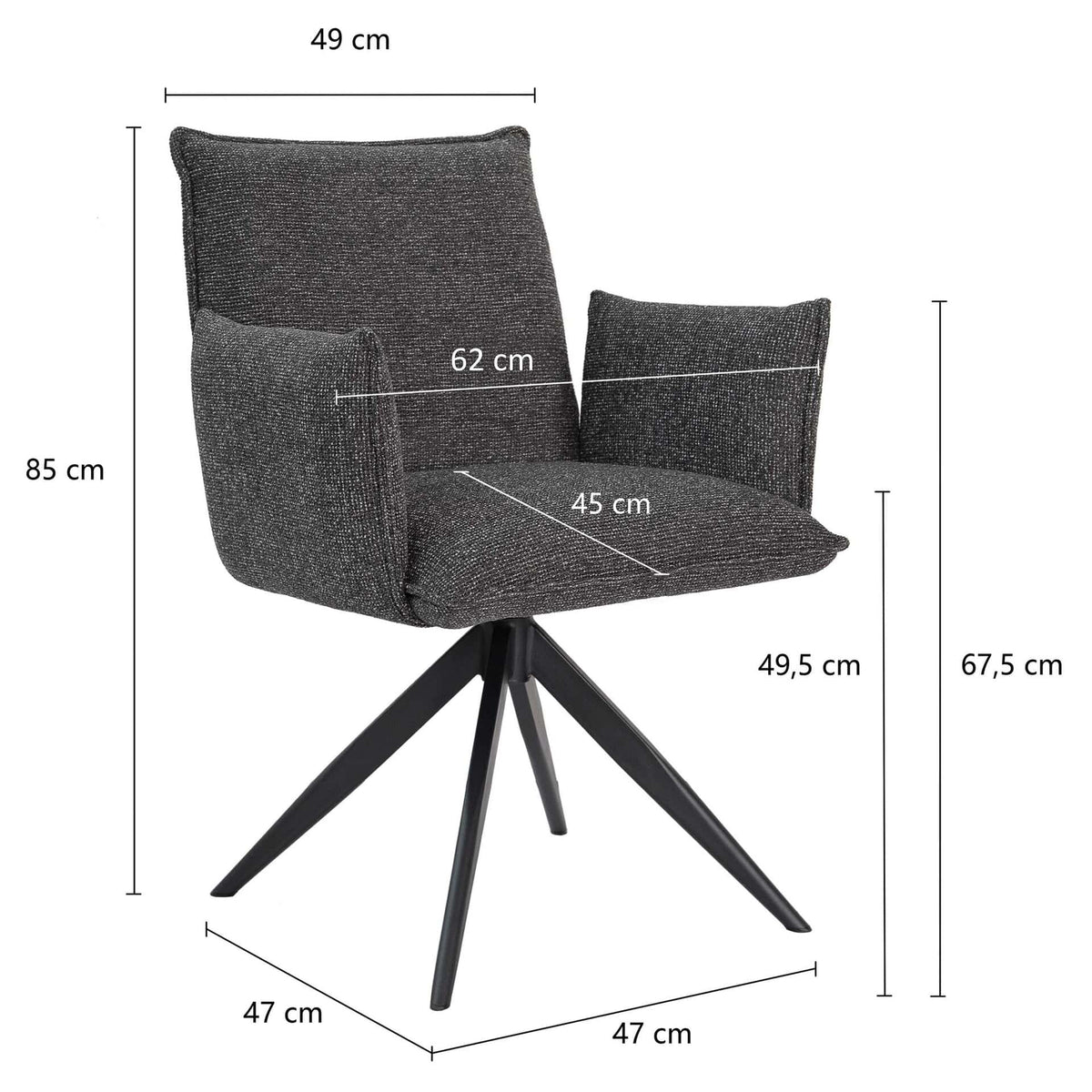 Nella Armstoel – Antraciet