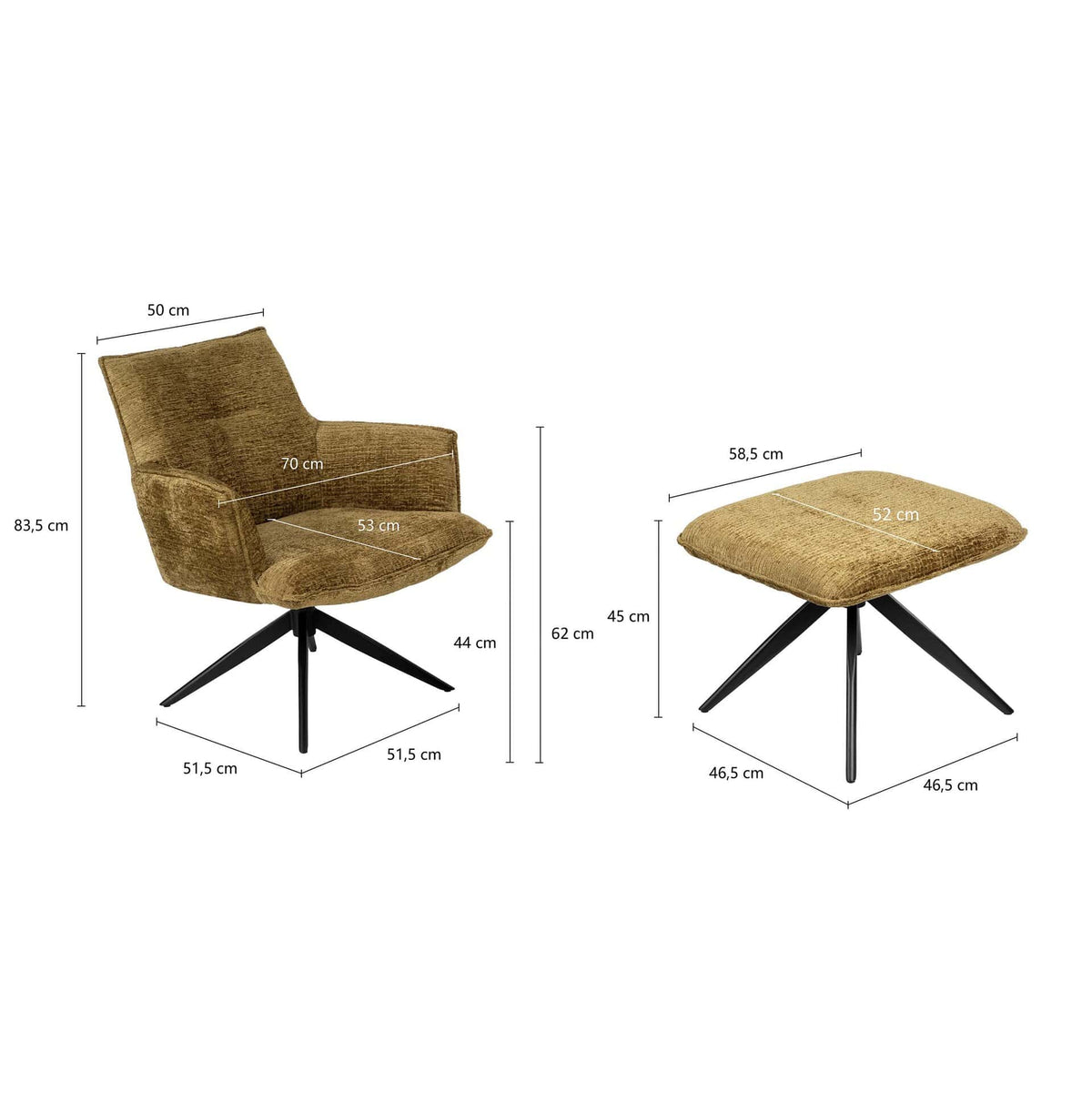 Skipper Lounge Stoel – Brandy