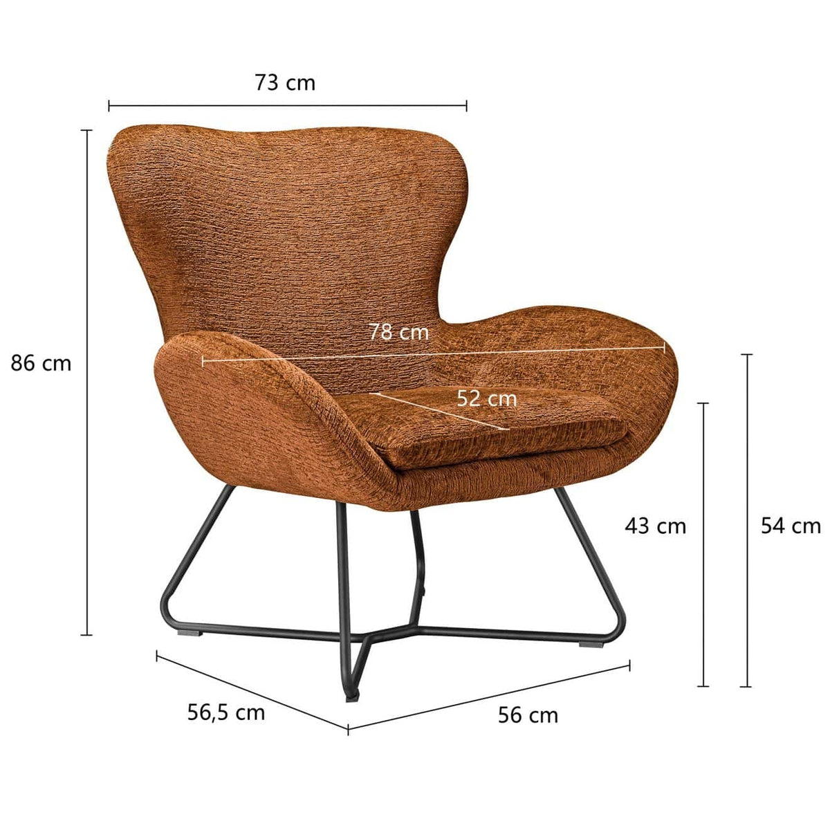 Eden Lounge Stoel – Cognac