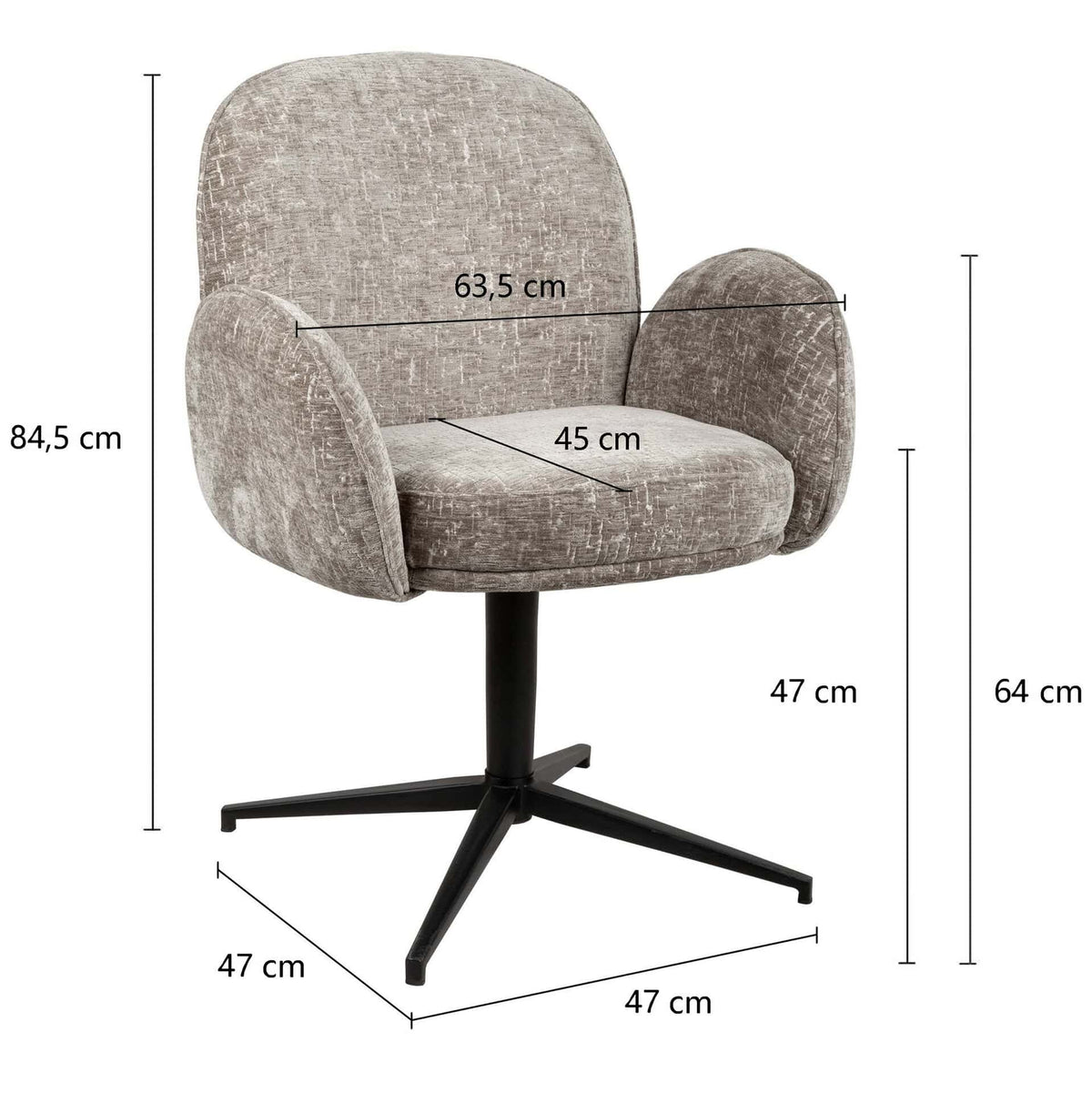 Belle Armstoel – Draaibaar – Shitake