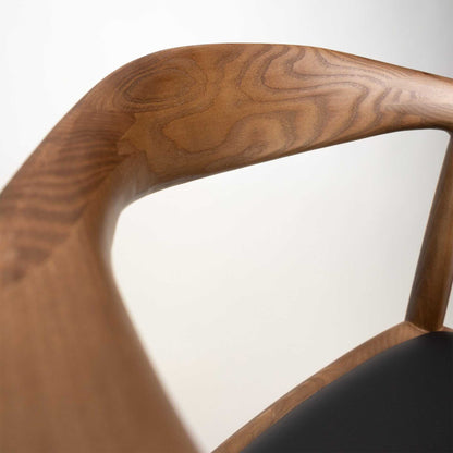 Nordic Barkruk – Essenhout – Zwart PU Leder