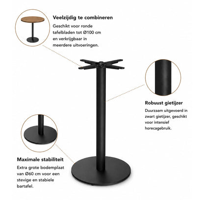 Utah Big Onderstel – Bar – 110cm – Gietijzer – Zwart