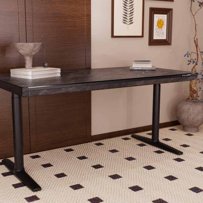 Vero – Verstelbaar Bureau – 160x80cm – Marmer/Zwart