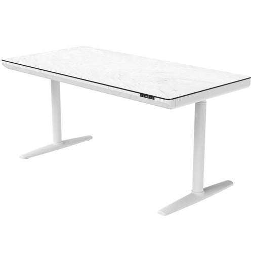 Vero – Verstelbaar Bureau – 160x80cm – Marmer/Wit