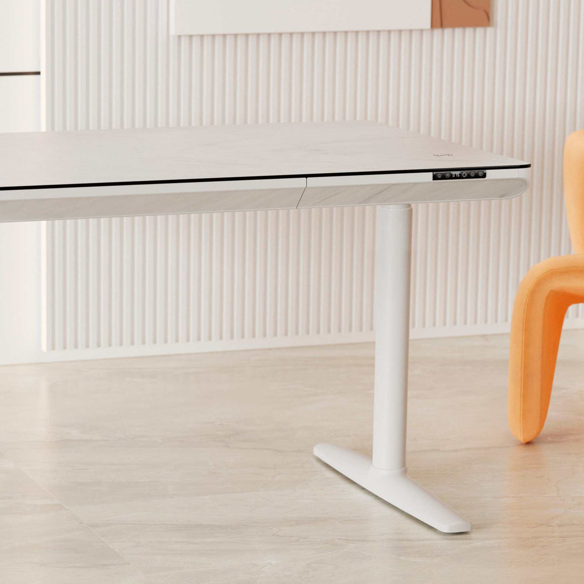 Vero – Verstelbaar Bureau – 160x80cm – Marmer/Wit