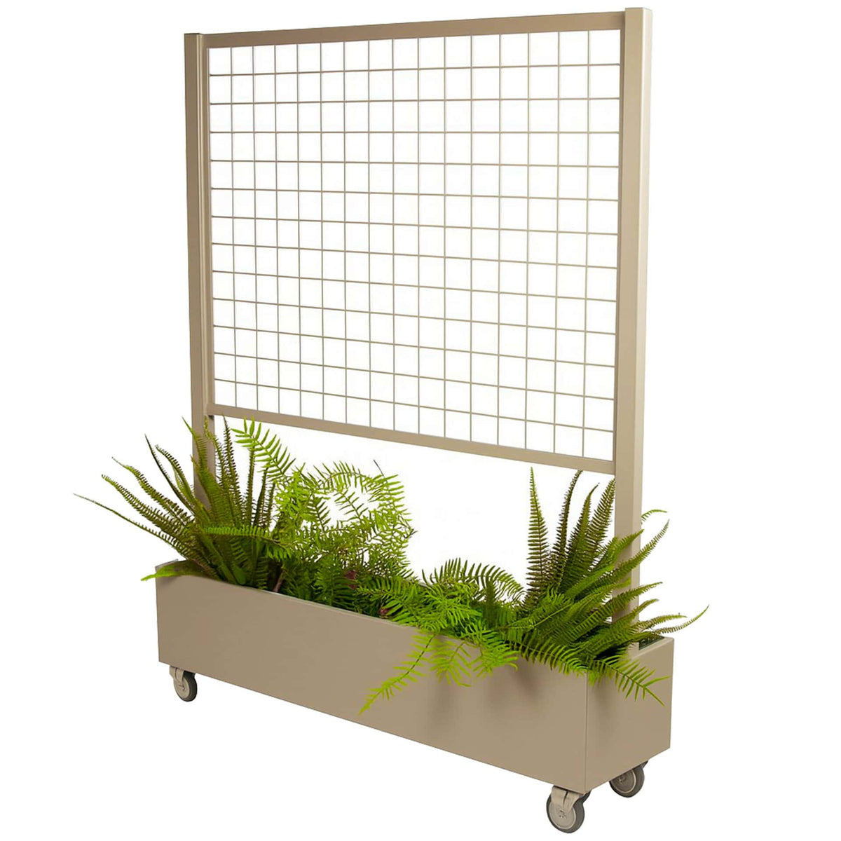 Verrijdbaar Windscherm – Plantenbak – Gaaspaneel – Zand