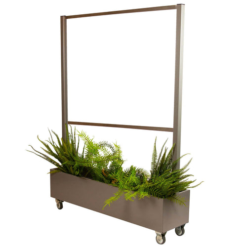 Verrijdbaar windscherm – plantenbak – Plexiglas – Zand