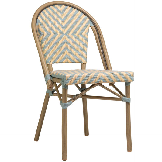 Toby-II Terrasstoel – Bamboo/Beige-Blauw