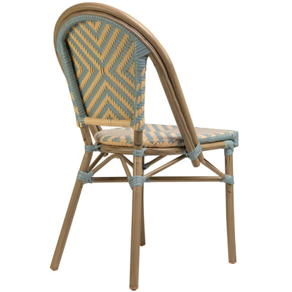 Toby-II Terrasstoel – Bamboo/Beige-Blauw