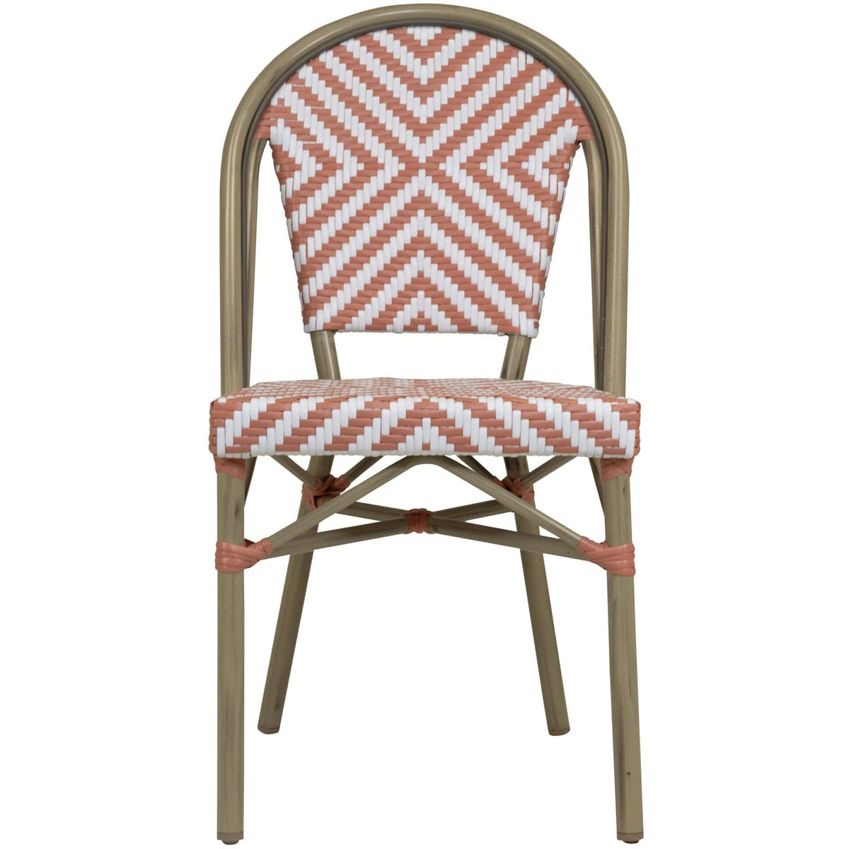 Toby-III Terrasstoel – Bamboo/Koraal-Wit