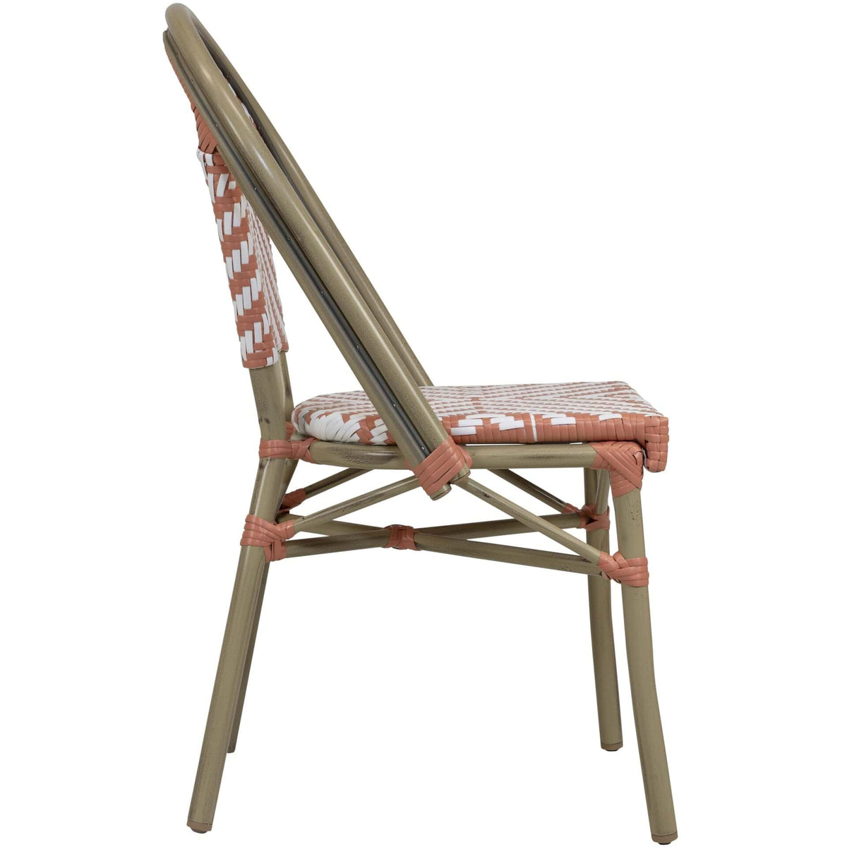 Toby-III Terrasstoel – Bamboo/Koraal-Wit