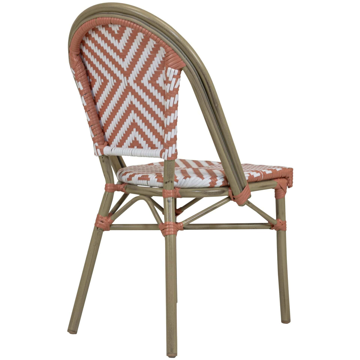 Toby-III Terrasstoel – Bamboo/Koraal-Wit