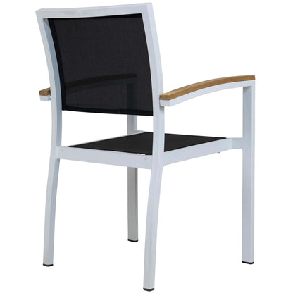 Cenon-A Armstoel – Wit/Zwart Textileen