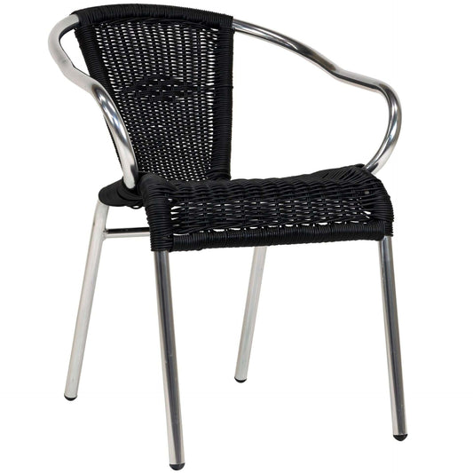 Kannet Terrasstoel – Zwart/Aluminium