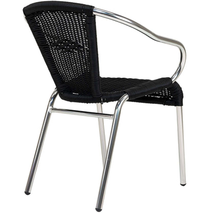 Kannet Terrasstoel – Zwart/Aluminium