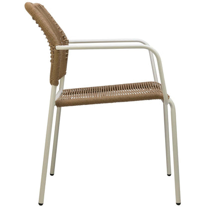 Twist Terrasstoel – Wit/Naturel
