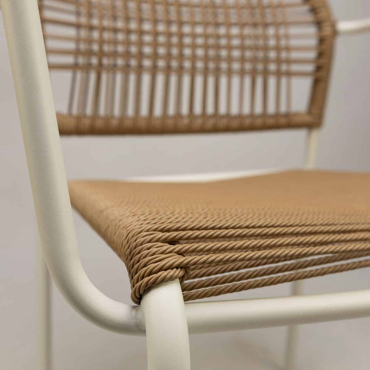 Twist Terrasstoel – Wit/Naturel