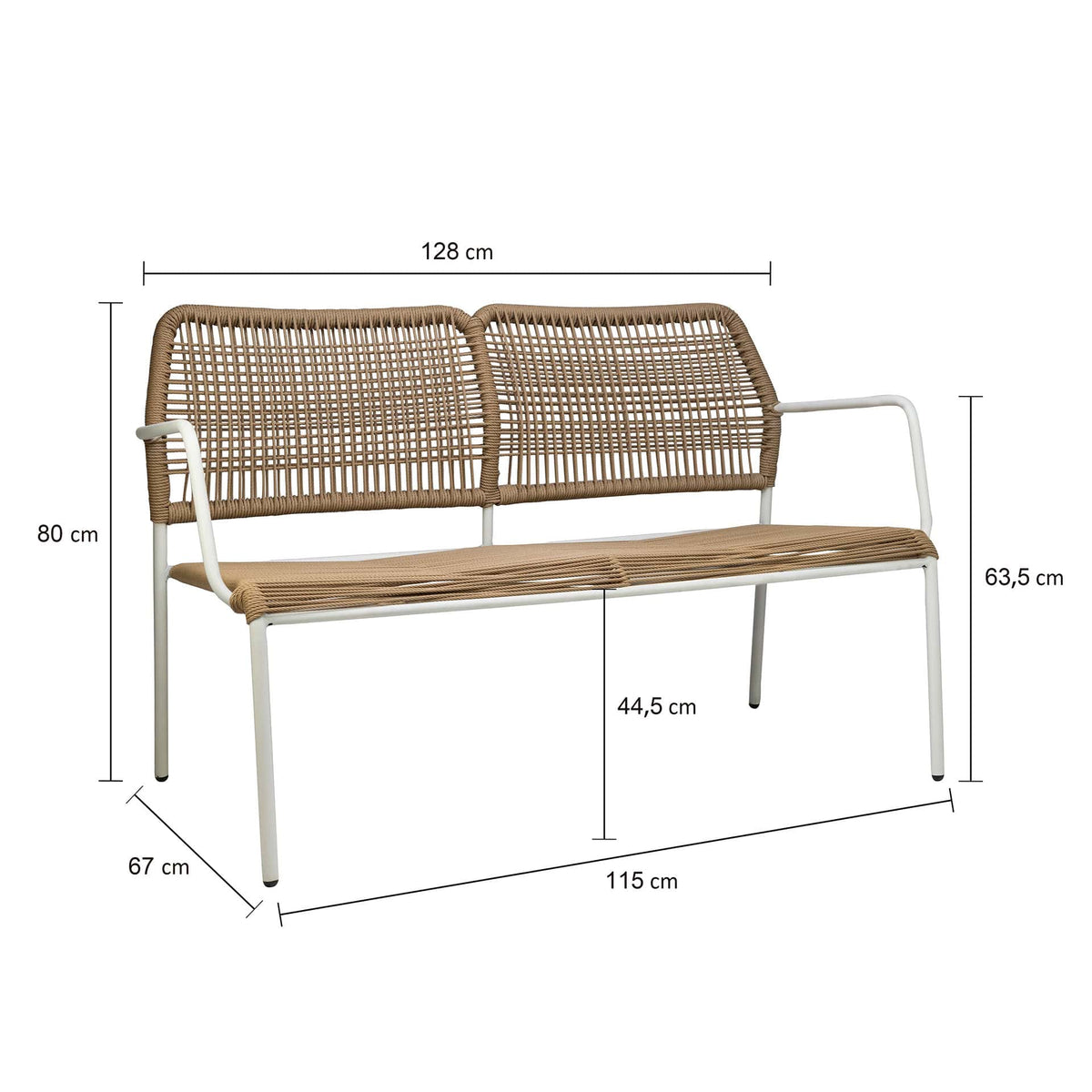 Twist Terrasbank – Wit/Naturel