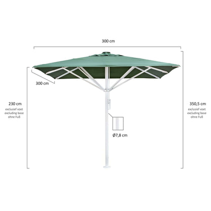 Liva Parasol – 300x300cm – Olive/Wit