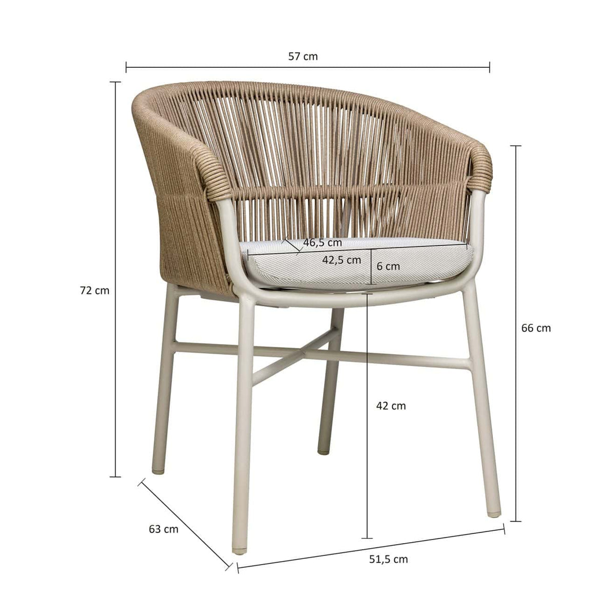 Rosie Terrasstoel – Beige/Zand
