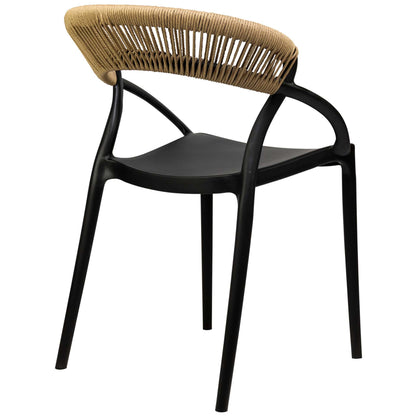 Riviera Terrasstoel – Zwart/Naturel