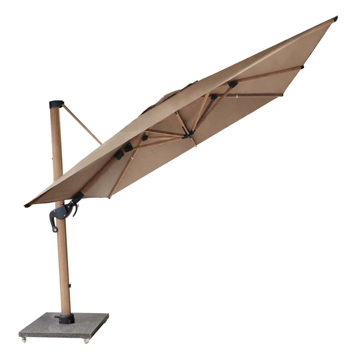 Eifel Parasol – 300x300cm – Taupe/Wood Look