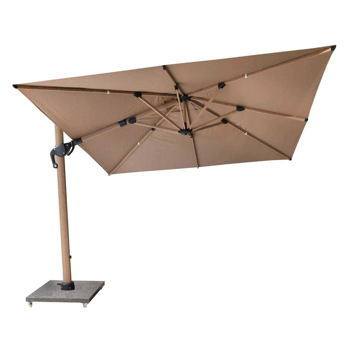 Eifel Parasol – 300x300cm – Taupe/Wood Look