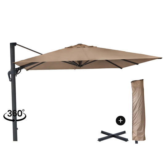 Eifel Parasol – 300x300cm – Taupe/Antraciet