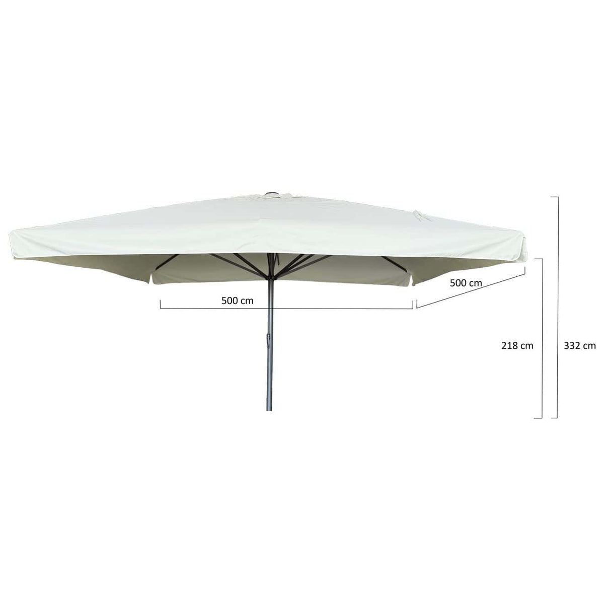 Karin Parasol – 500x500cm – Ivoor/Antraciet