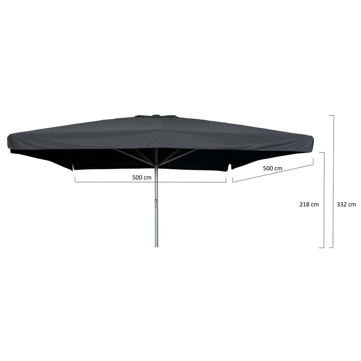 Karin Parasol – 500x500cm – Zwart/Antraciet