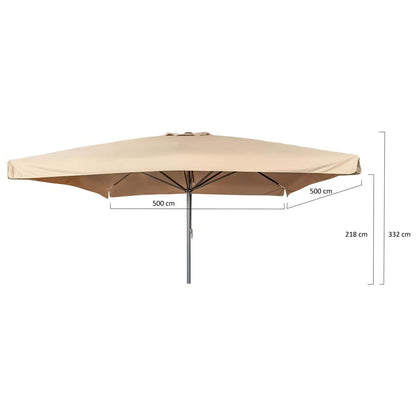 Karin Parasol – 500x500cm – Ecru/Antraciet