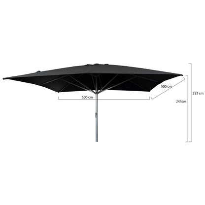 Liva Parasol – 500x500cm – Zwart/Antraciet