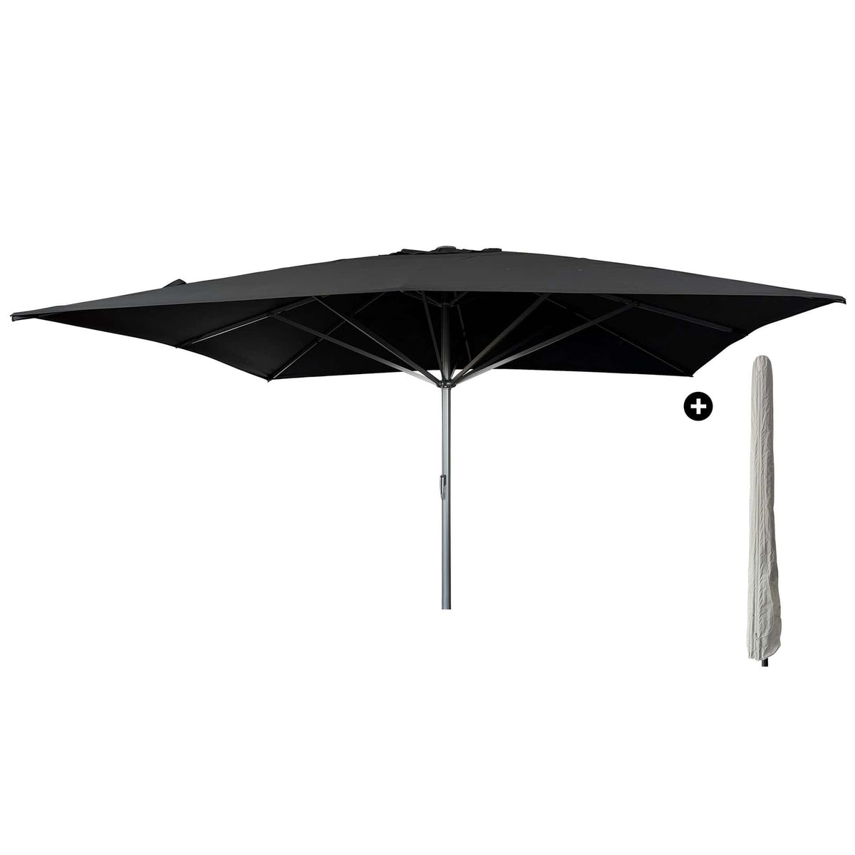 Liva Parasol – 500x500cm – Zwart/Antraciet