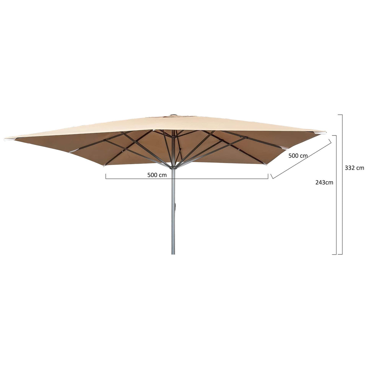 Liva Parasol – 500x500cm – Ecru/Antraciet