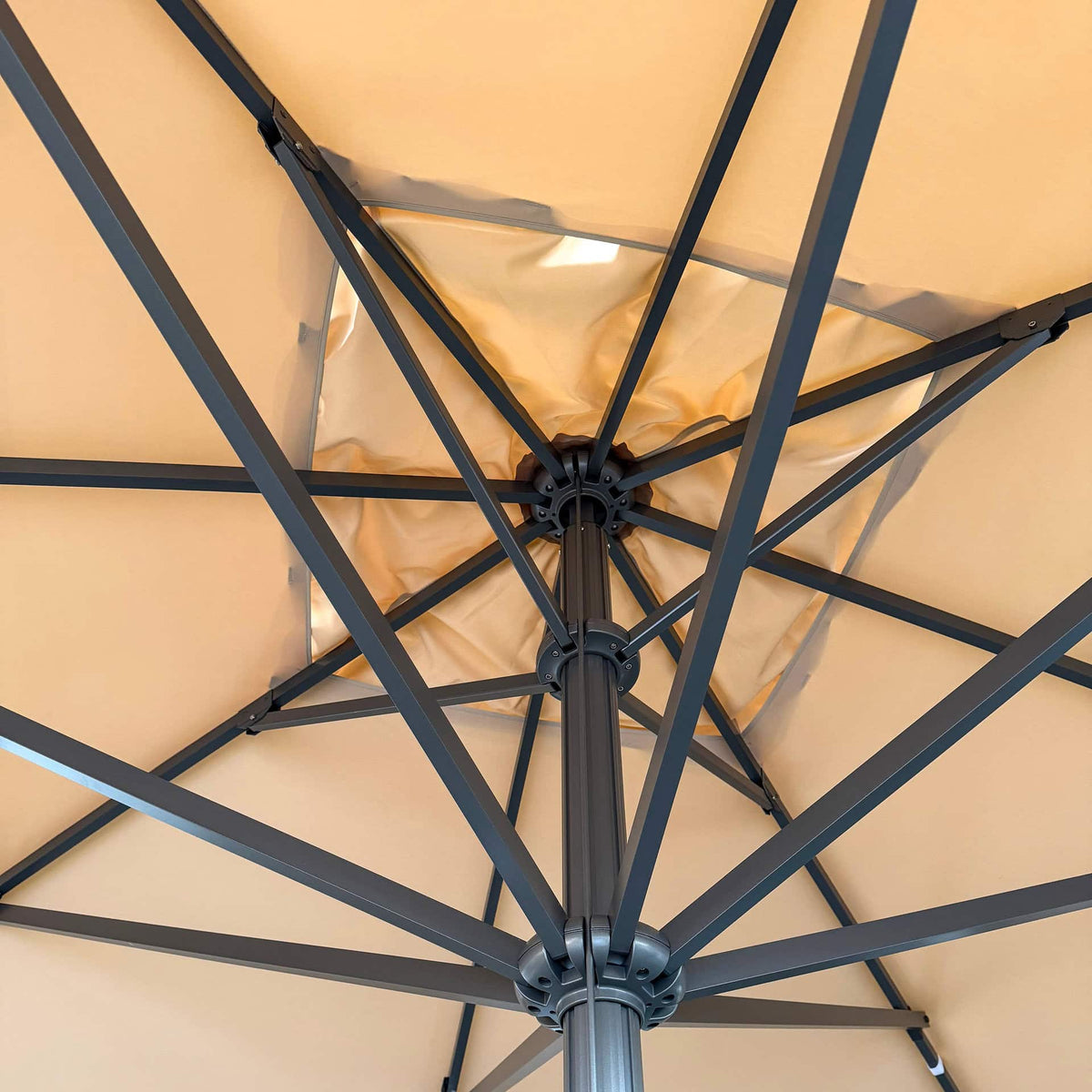 Karin Parasol – 400x400cm – Ecru/Antraciet