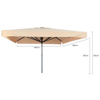 Karin Parasol – 400x400cm – Ecru/Antraciet