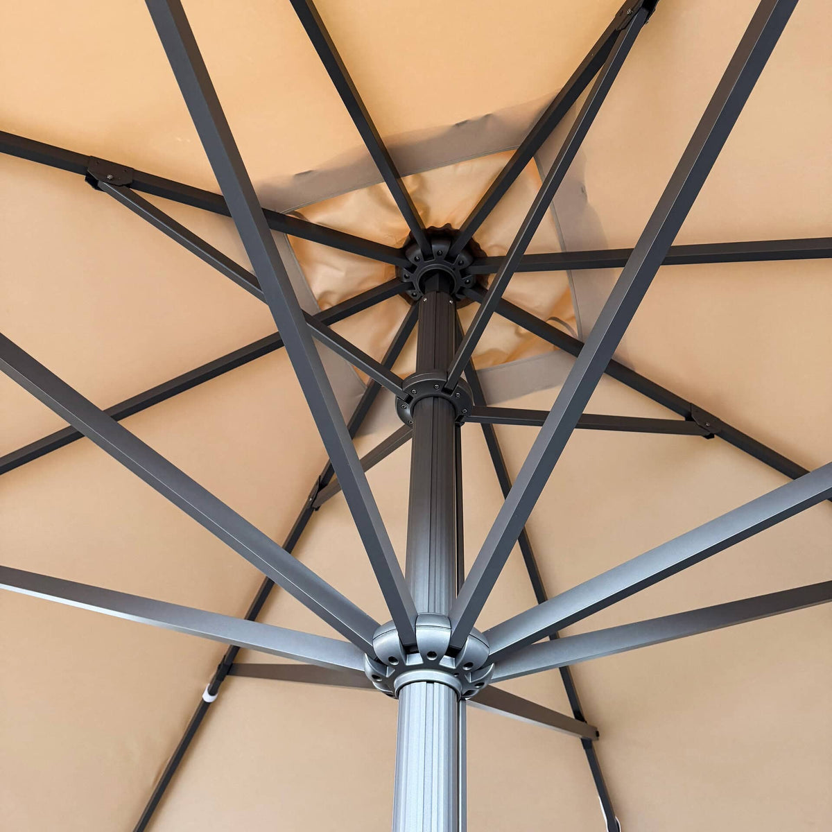 Liva Parasol – 400x400cm – Ecru/Antraciet