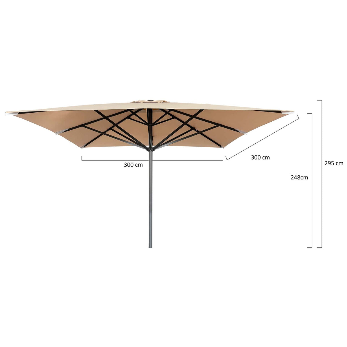 Liva Parasol – 300x300cm – Ecru/Antraciet