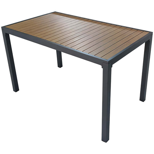 Marlon Terrastafel – 140x80cm – Antraciet/Woodlook