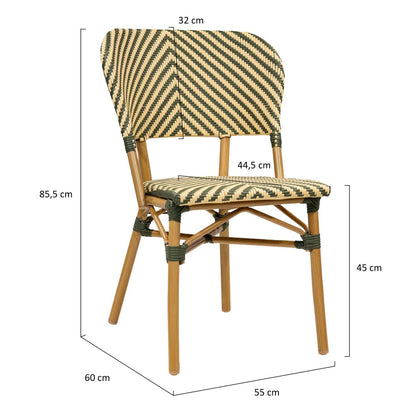 Toujours Terrasstoel – Bamboo/Groen-Beige