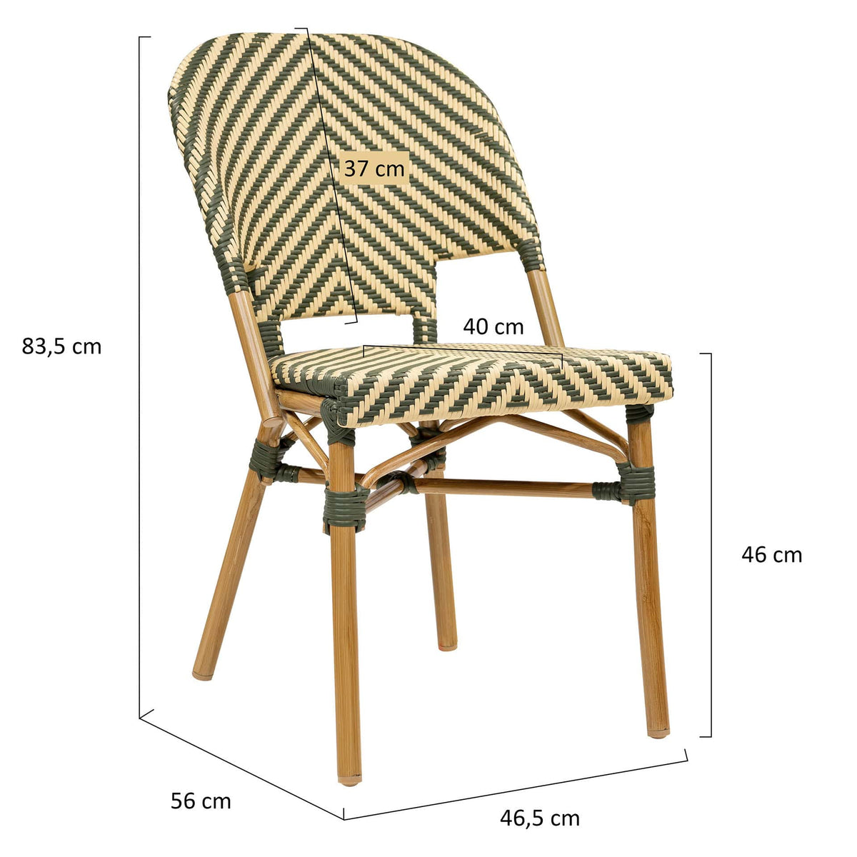 Tibaut Terrasstoel – Bamboo/Groen-Beige