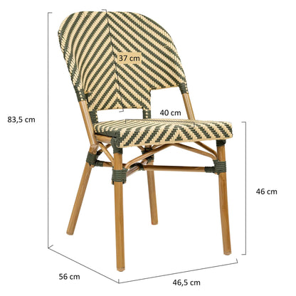 Tibaut Terrasstoel – Bamboo/Groen-Beige