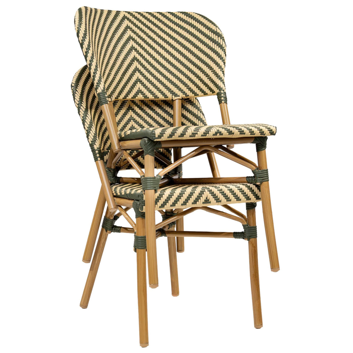 Tibaut Terrasstoel – Bamboo/Groen-Beige