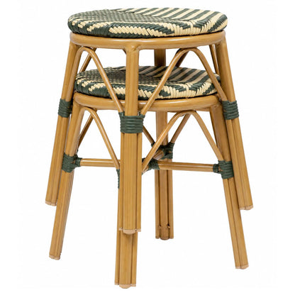 Toujours Hocker – Bamboo/Groen-Beige