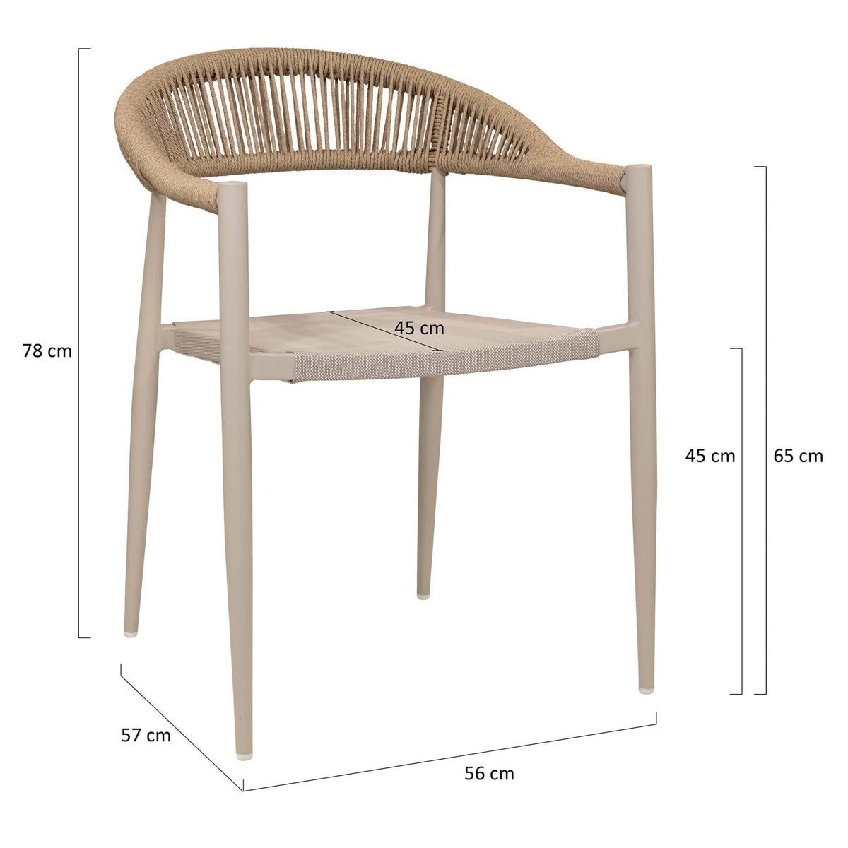 Jonah Terrasstoel – Textileen – Beige/Zand