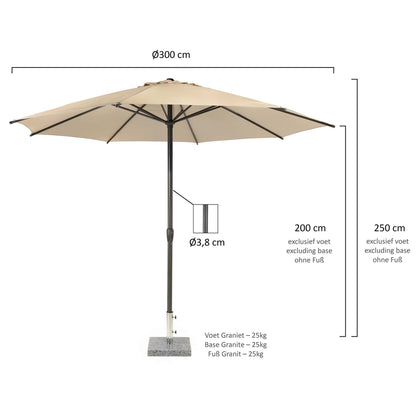 Pisa Parasol – ø300cm – Ecru